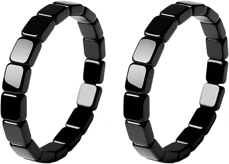 TACBSP Hematite Bracelet for Men Natural Stone Hematite Bracelet Black Stretch Beaded Bracelet Reclaim Your Confidence Male Energy Inspirational Jewelry Gifts - Image 1